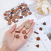 DICOSMETIC 20 Pairs 4 Style Flat Round & Rhombus & Triangle & Rectangle Wood Stud Earring Findings DIY-DC0002-86-3