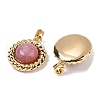 Brass with Gemstone Pendants KK-Q030-27B-G-2