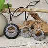 Ethnic Style Alloy & Wood Pendant Necklaces & Dangle Earrings Sets WGEBD92-03-1