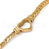 304 Stainless Steel Hollow Out Heart Link Bracelet with Cuban Link Chains for Women BJEW-P284-01G-4