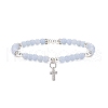 4Pcs 4 Style Natural Ang & Lava Rock & Opalite Round Beaded Stretch Bracelets Set BJEW-JB09083-4