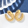 304 Stainless Steel Spiral Croissant Stud Earrings for Women EJEW-Z095-01G-1