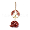 Wire Wrapped Chips Natural Mixed Goldstone Big Pendant Decorations HJEW-H057-03-3