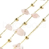 Handmade Natural Rose Quartz Chip Beaded Chains CHC-F020-09G-17-1