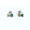 Rack Plating Brass Micro Pave Cubic Zirconia Stud Earrings EJEW-P221-30P-2