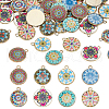   48Pcs 8 Colors Alloy Printed Pendants FIND-PH0021-12-1