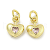 Rack Plating Brass Micro Pave Cubic Zirconia Charms KK-E114-01G-2
