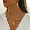 Elegant Vintage Brass Butterfly Tassel Pendant Necklaces & Earring Set for Women OI2557-3