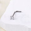 Bohemian Style 304 Stainless Steel Pave Clear Cubic Zirconia L-Shaped Nose Rings FS-WG96CDA-11-1