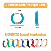 DICOSMETIC 9 Pairs 9 Colors Enamel Huggie Hoop Earrings EJEW-DC0001-30-2