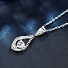 Teardrop 925 Sterling Silver Crystal Moissanite Pendant Necklaces for Women FS-WGA8F32-01-3