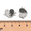 Brass Micro Pave Clear Cubic Zirconia Connector Charms KK-P260-19P-01-3