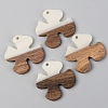 Opaque Resin & Walnut Wood Pendants RESI-S389-052B-C04-1