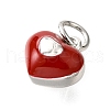 Brass FireBrick Enamel Charms KK-D356-14P-2