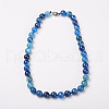 Natural Dyed Agate Beads Necklaces NJEW-F139-10mm-14-1