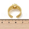 Brass Micro Pave Cubic Zirconia Open Cuff Rings for Women RJEW-U059-01G-02-5