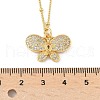 Brass Micro Pave Clear Cubic Zirconia Pendant Necklaces NJEW-D306-01G-A-3