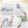 15 Yards Double Side Embroidery Flowr Polyester Lace Ribbons OCOR-WH0045-37-5