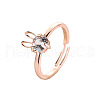 Rabbit Brass Micro Pave Clear Cubic Zirconia Finger Rings for Women FS-WG73E82-01-2