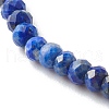 Faceted Rondelle Natural Lapis Lazuli Bead Stretch Bracelets BJEW-JB06383-08-4