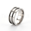 Tarnish Resistant 201 Stainless Steel Ring Core Blank for Inlay Jewelry Making RJEW-ZX002-05-7-2