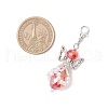 Angel Glass Pearl Beaded Pendants Decorations HJEW-JM03402-3