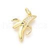 Brass Micro Pave Clear Cubic Zirconia Pendants KK-L225-004G-02-1