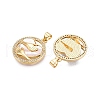Brass Micro Pave Clear Cubic Zirconia Pendants KK-N254-186G-2