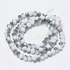 Electroplate Opaque Glass Beads Strands EGLA-A034-P4mm-F16-2