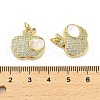 Brass Micro Pave Clear Cubic Zirconia Pendants KK-K365-14A-G-3