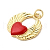 Brass Enamel Pendants KK-P303-12G-2