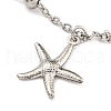 Tarnish Resistant Summer Beach 304 Stainless Steel Cable Chains Shell & Starfish Charm Bracelets BJEW-P334-07P-2