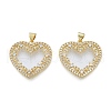 Brass Micro Pave Clear Cubic Zirconia Pendants KK-G431-17G-2