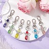 10Pcs 10 Colors Angel Glass Pendant Decorations HJEW-JM02567-2