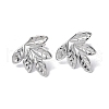 Non-Tarnish 304 Stainless Steel Leaf Stud Earrings for Women EJEW-F300-13P-1