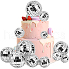 CRASPIRE 11Pcs 5 Style Plastic & Glass Disco Ball Cake Decorations FEPA-CP0001-01-1