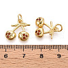 Brass Micro Pave Cubic Zirconia Charms KK-N265-30G-3