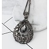 Teardrop Alloy Glass Pendant Long Necklaces for Women FS-WGF02AC-02-1