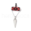 Cylinder Seed Beaded Eye Pendants PALLOY-MZ00650-04-1