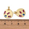 Brass Micro Pave Cubic Zirconia Pendants KK-P308-30G-3