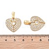Brass Micro Pave Cubic Zirconia Unfold Pendants KK-B125-33G-3
