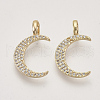 Brass Micro Pave Cubic Zirconia Pendants X-KK-T048-044G-NF-1
