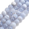 Natural Blue Lace Agate Beads Strands G-F222-30-8mm-02-2