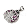Brass Micro Pave Cubic Zirconia Pendants KK-A260-07A-P-2
