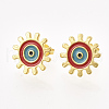 Brass Stud Earrings EJEW-S201-190A-1