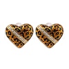Brass Micro Pave Cubic Zirconia Leopard Stud Earrings EJEW-U055-13A-G-2