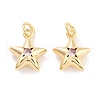 Brass with Cubic Zirconia Pendant KK-P271-38B-02G-1