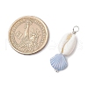Natural Cowrie Shell & Plastic Shell Shape Pendants PALLOY-JF03795-2