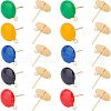 Unicraftale 20Pcs 5 Colors Flat Round Enamel Ion Plating(IP) 304 Stainless Steel Stud Earring Findings with Loop STAS-UN0027-72-1