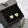 Rack Plating Brass Micro Pave Clear Cubic Zirconia Stud Earrings EJEW-K299-01G-S-1